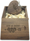 Wooden heart-shaped USB flash drive