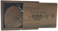 Wooden heart-shaped USB flash drive